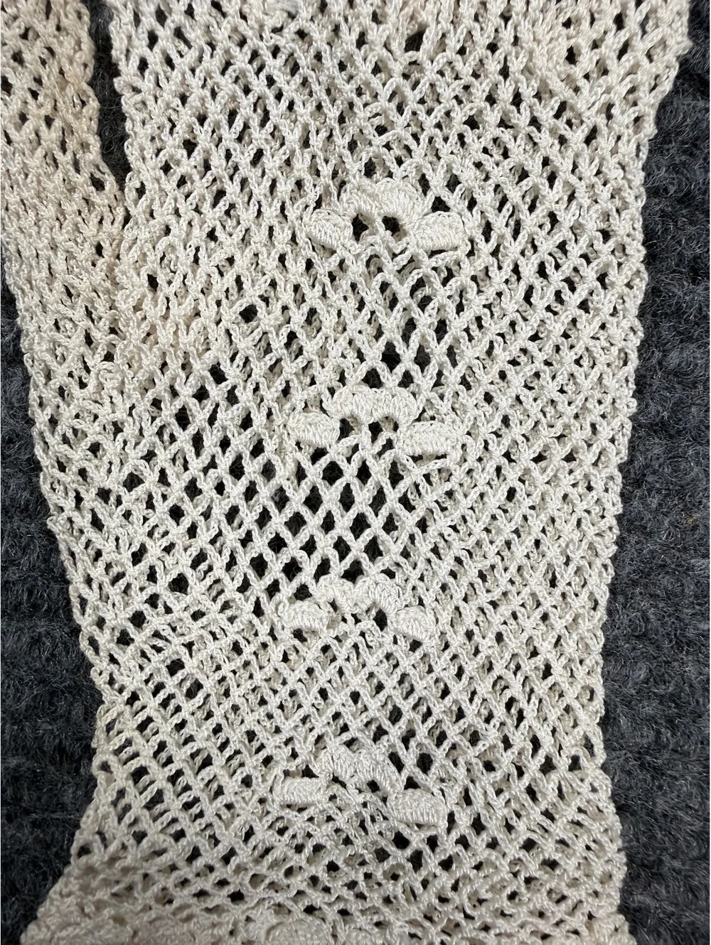 Vintage White Crochet Lace Gloves Floral Cuff Cotton Wedding Tea Party Costume